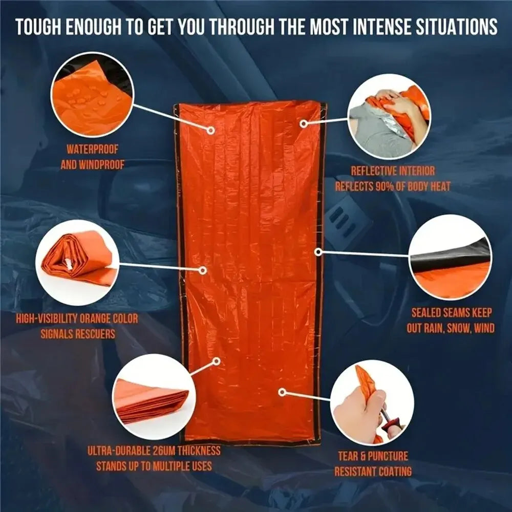 Saco Térmico de Emergencia Impermeable — Bivy Bag para Supervivencia, Camping y Evacuación
