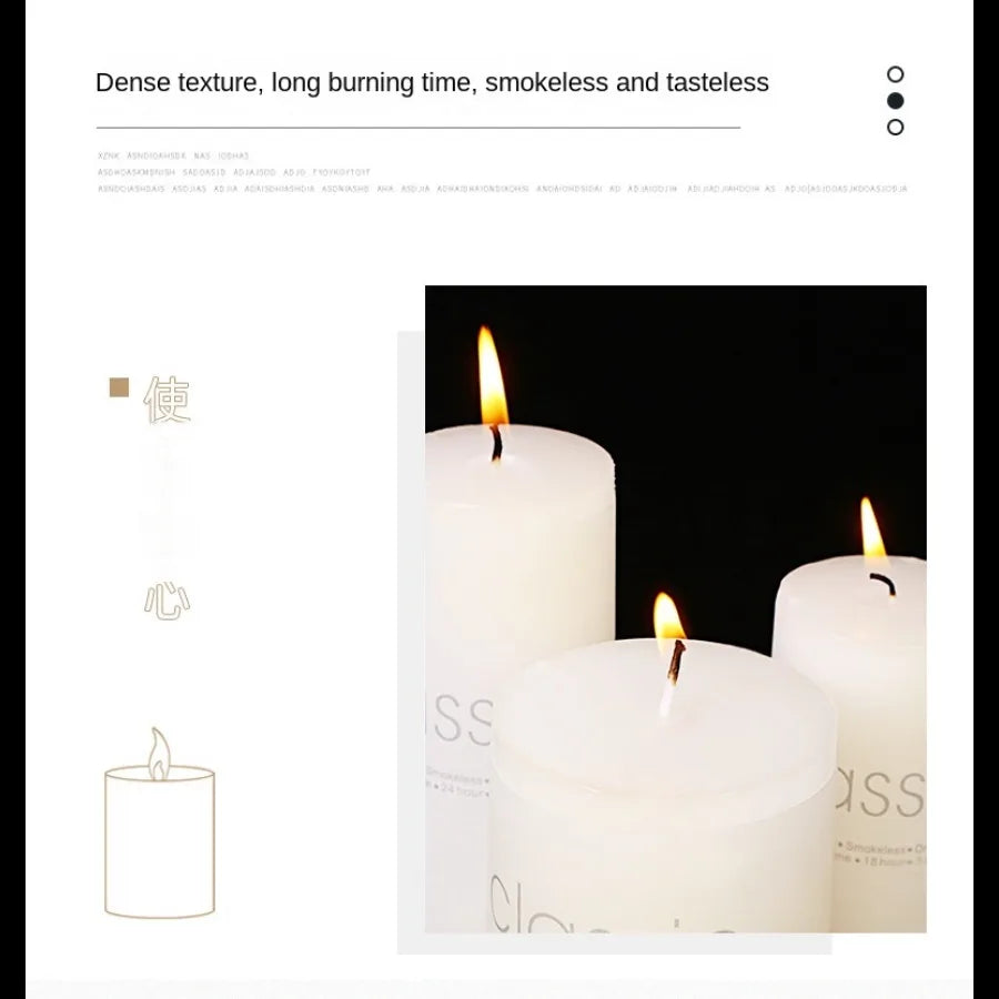 Vela de Emergencia Blanca Sin Humo ni Olor — Iluminación para Apagones y Hogar