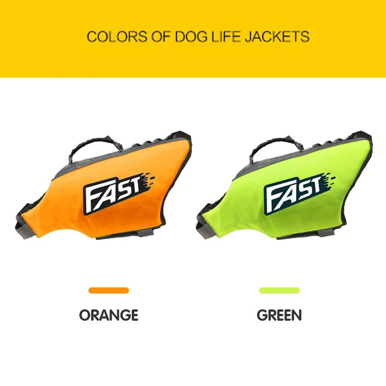 Chaleco Salvavidas para Perros — Naranja Alta Visibilidad con Reflectantes y Asa de Rescate