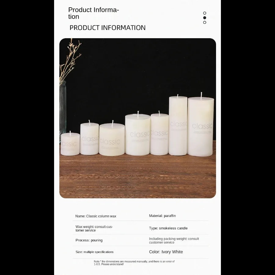 Vela de Emergencia Blanca Sin Humo ni Olor — Iluminación para Apagones y Hogar