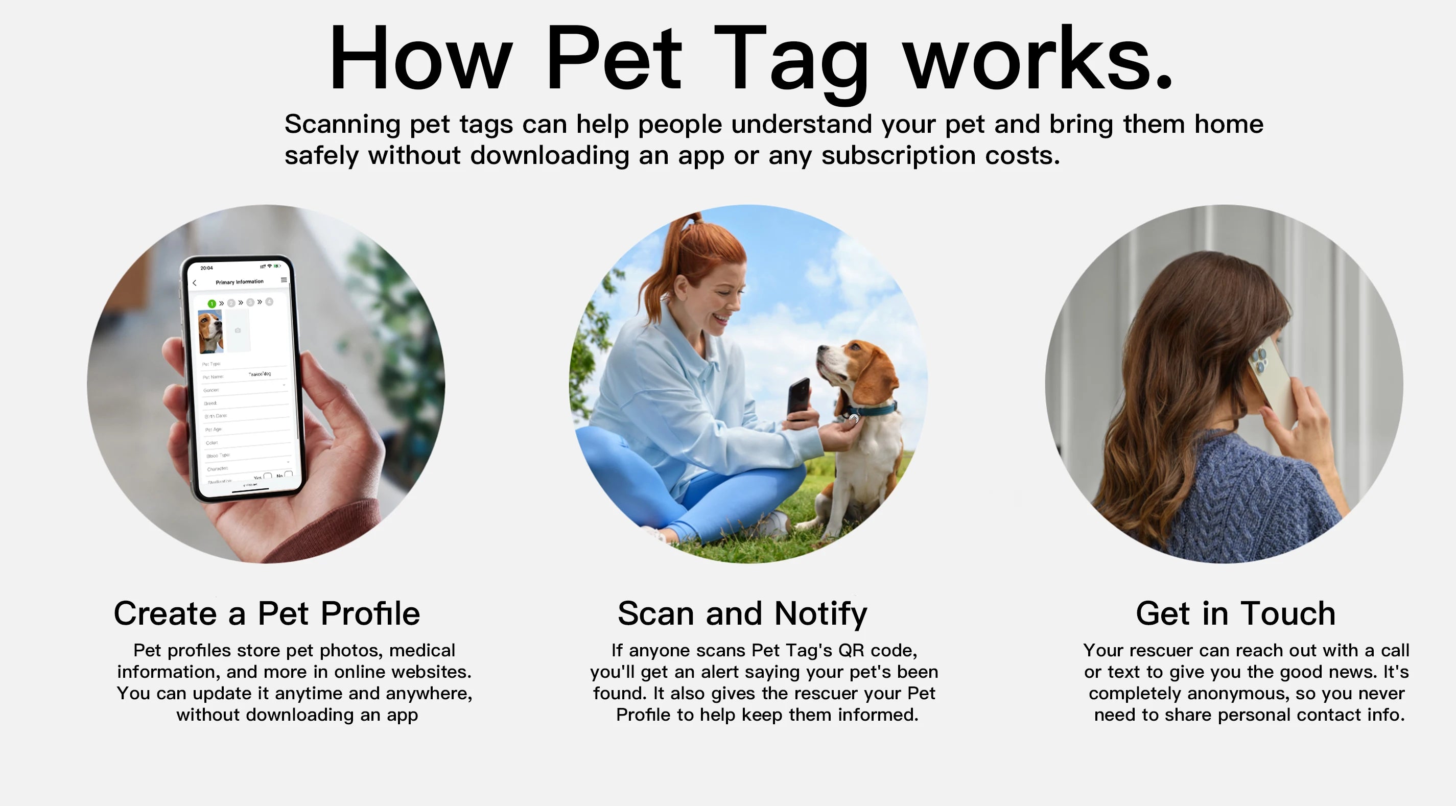 Placa Identificativa QR para Mascotas — Metal Resistente, Sin Cuotas ni Suscripción