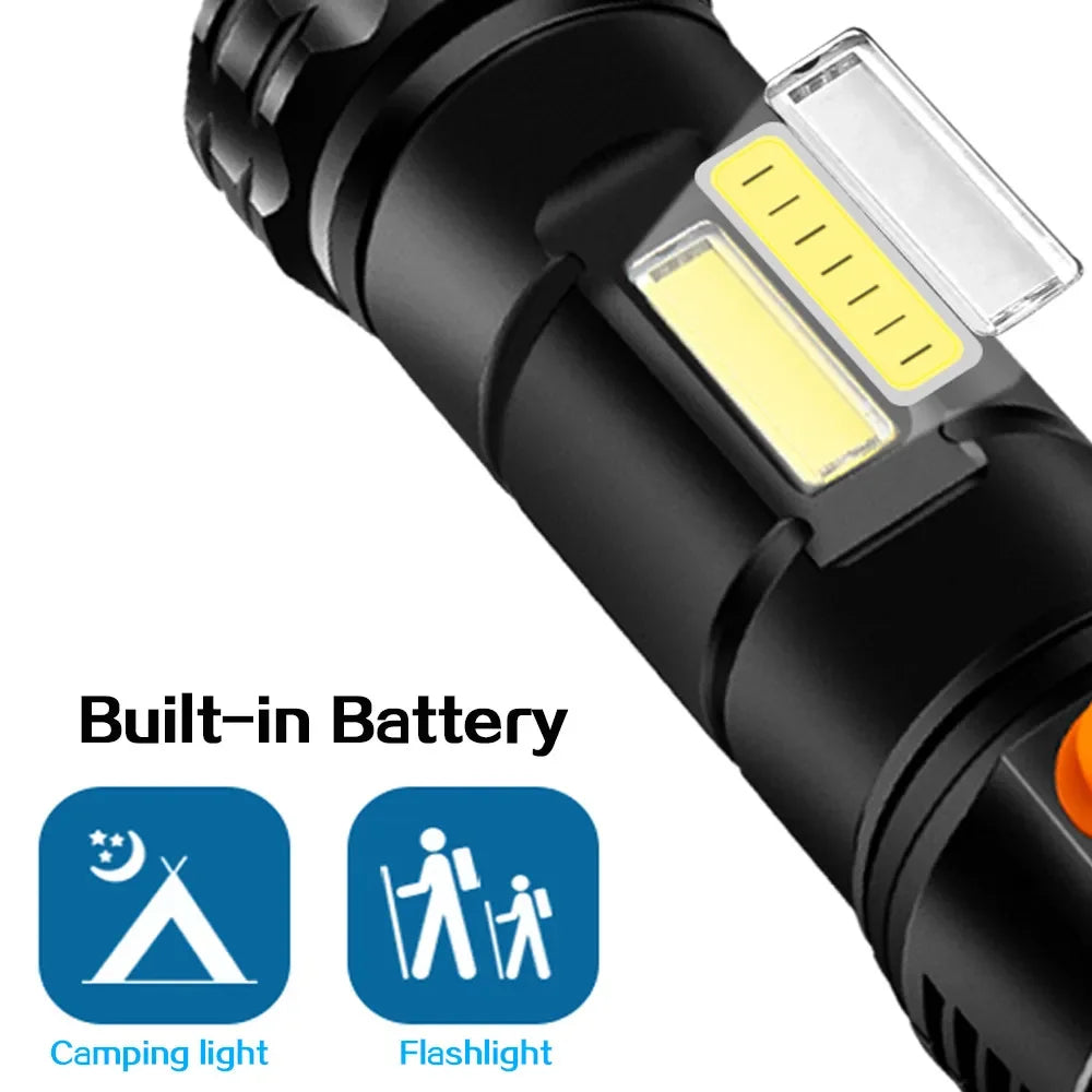 Linterna Solar LED Multifunción con Power Bank para Emergencias