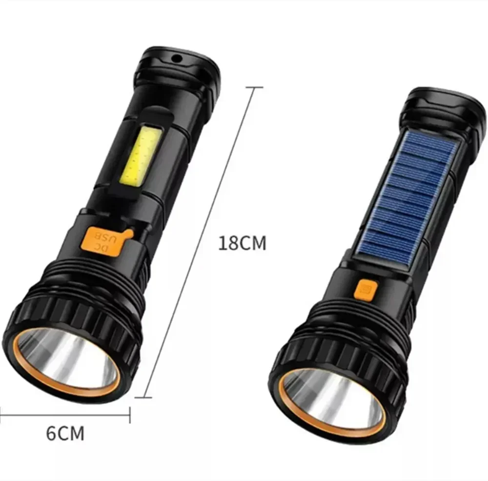 Linterna Solar LED Multifunción con Power Bank para Emergencias