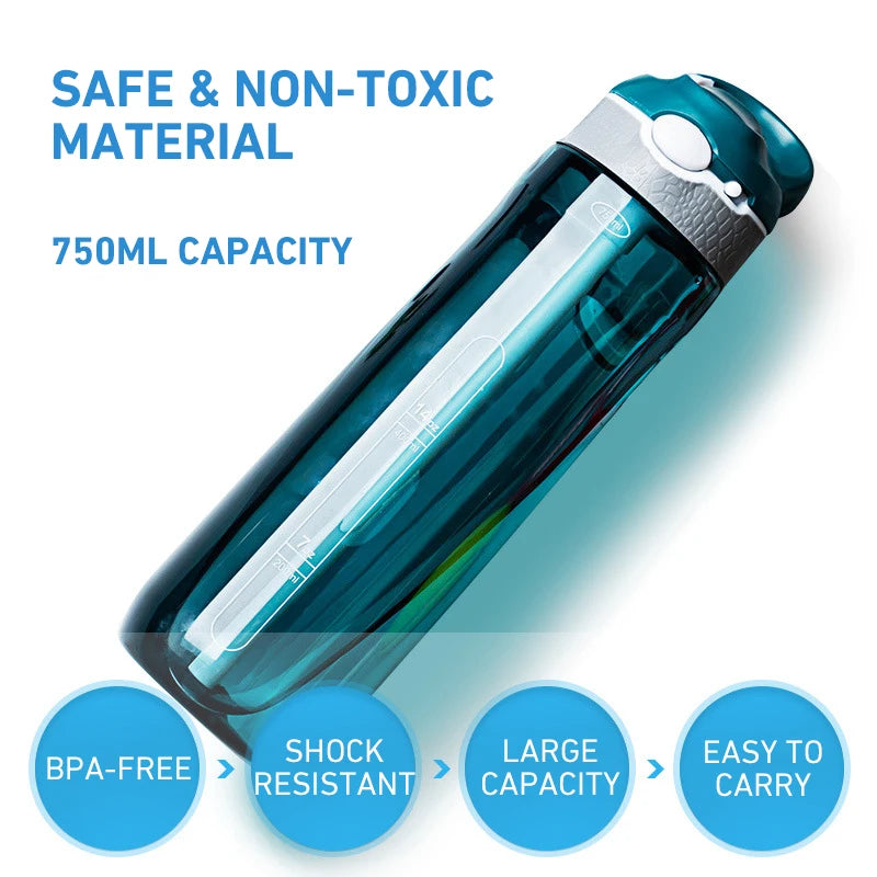 Botella Filtrante de Agua Potable 750ml — Purificador Portátil de Emergencia y Outdoor