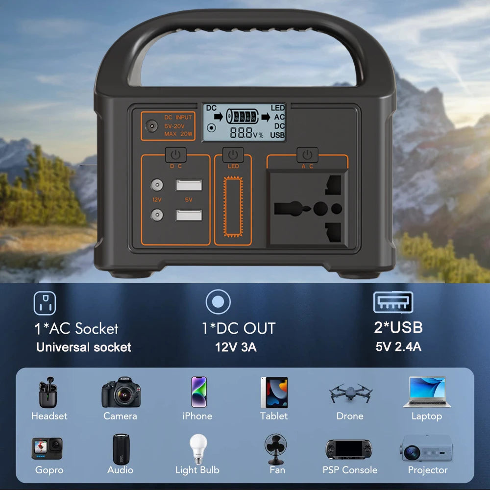 Gaiaray Power Station LiFePO4 — Generador Solar Portátil con Batería de Litio Hierro Fosfato