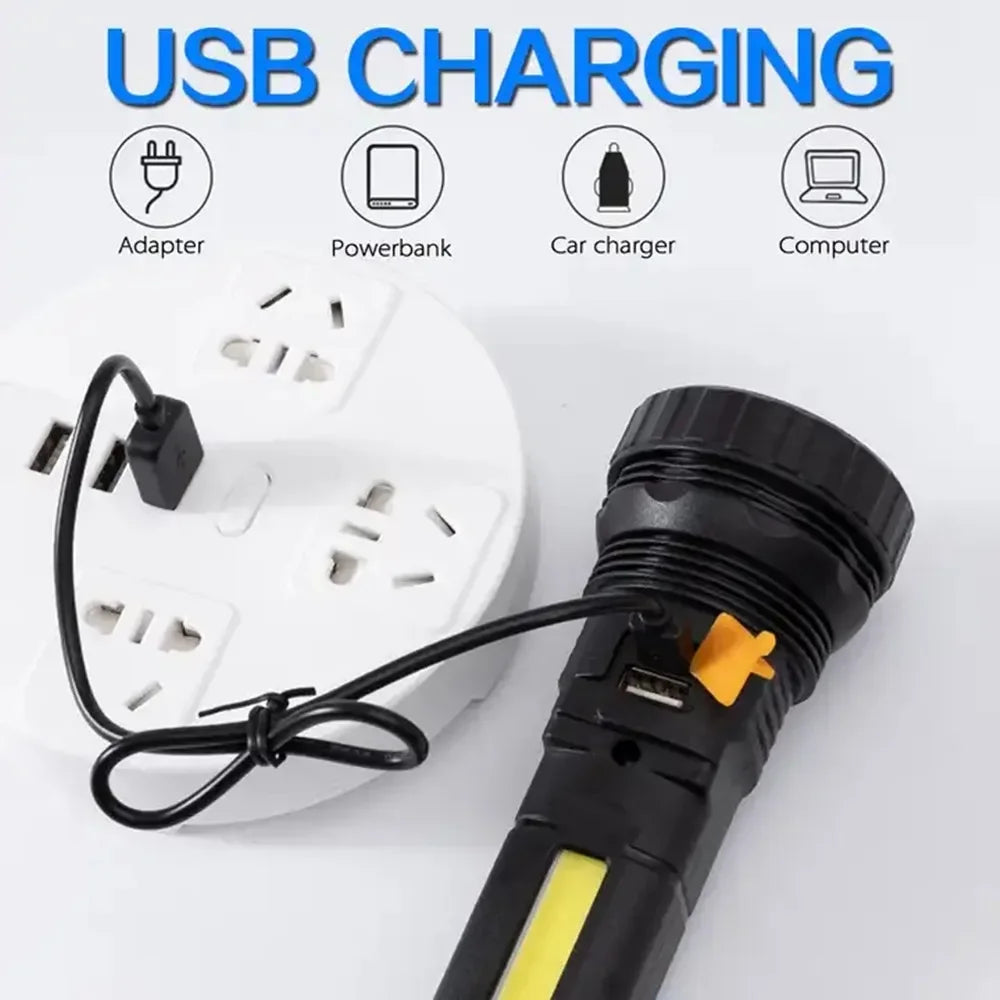 Linterna Solar LED Multifunción con Power Bank para Emergencias