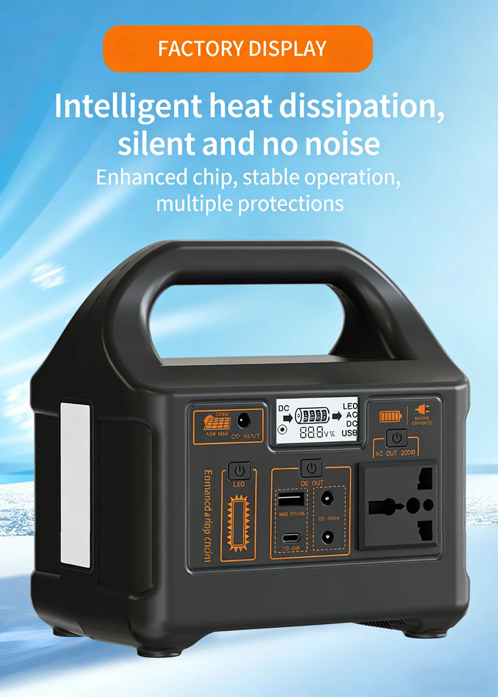 Gaiaray Power Station LiFePO4 — Generador Solar Portátil con Batería de Litio Hierro Fosfato