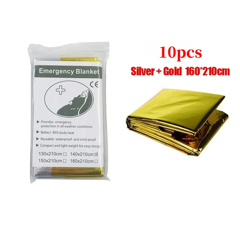 Manta Térmica de Emergencia Reutilizable — Poncho Impermeable y Cortavientos