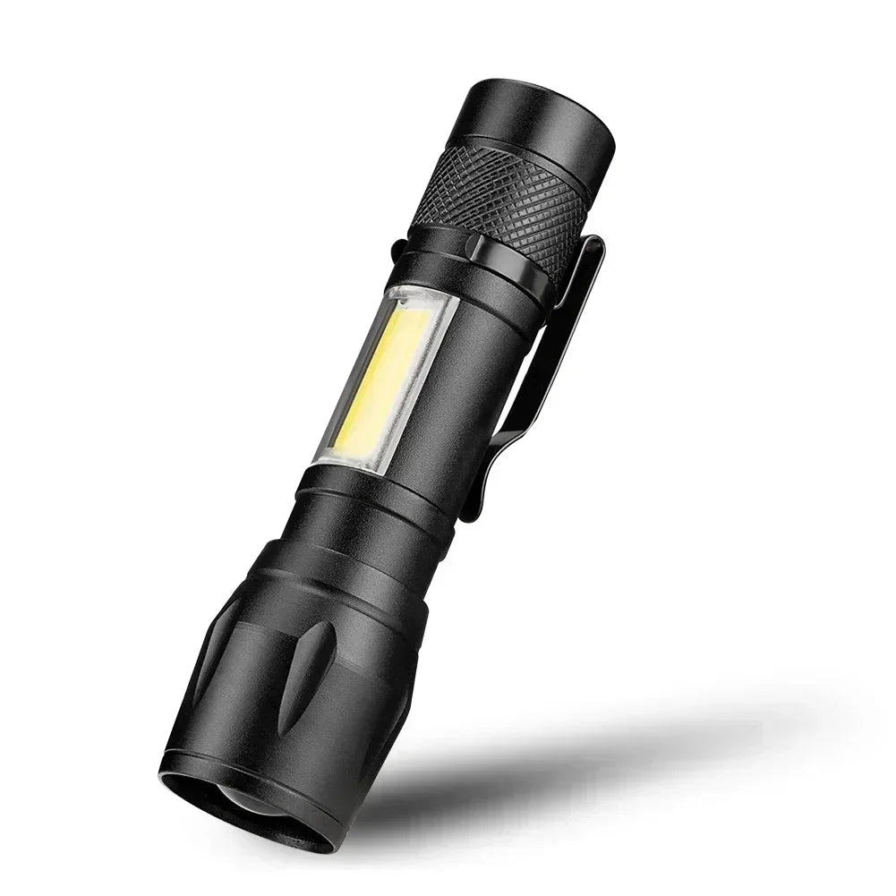 Linterna Táctica LED Recargable USB con Zoom — Alta Potencia y Larga Distancia