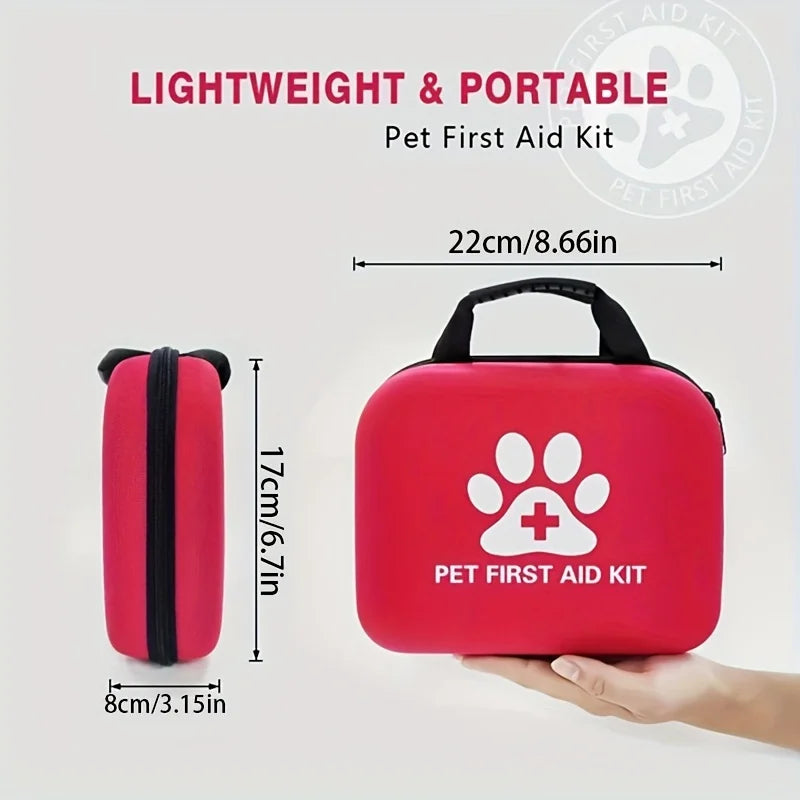 Kit Botiquín Completo de Primeros Auxilios para Mascotas — 19 Piezas con Cuenco Plegable y Accesorios