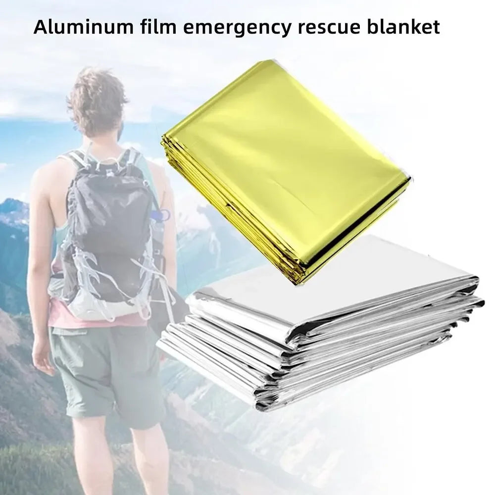 Manta Térmica de Emergencia Reutilizable — Poncho Impermeable y Cortavientos