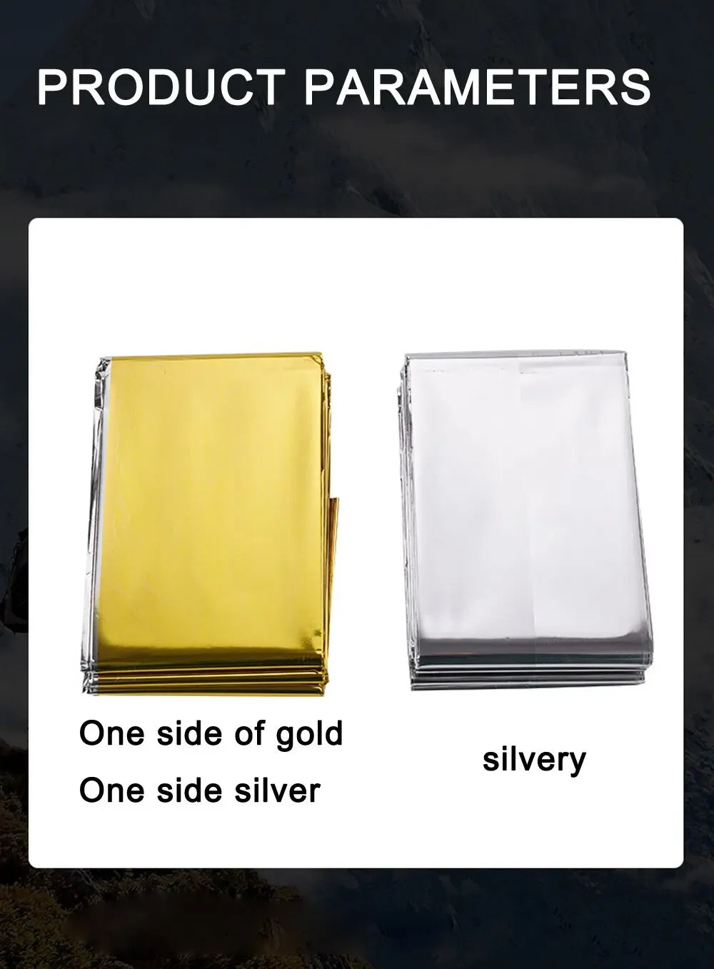 Manta Térmica de Emergencia Reutilizable — Poncho Impermeable y Cortavientos