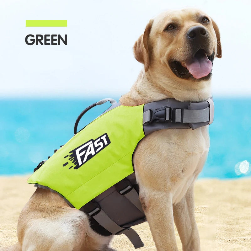 Chaleco Salvavidas para Perros — Naranja Alta Visibilidad con Reflectantes y Asa de Rescate