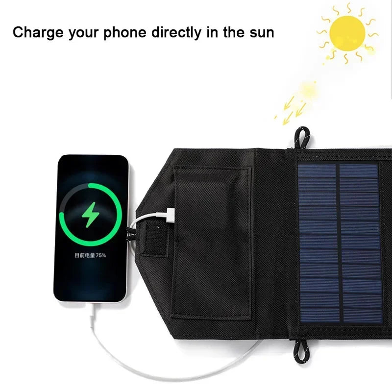Panel Solar Portátil Plegable 20W con Salida USB — Cargador Solar para Móviles y Outdoor
