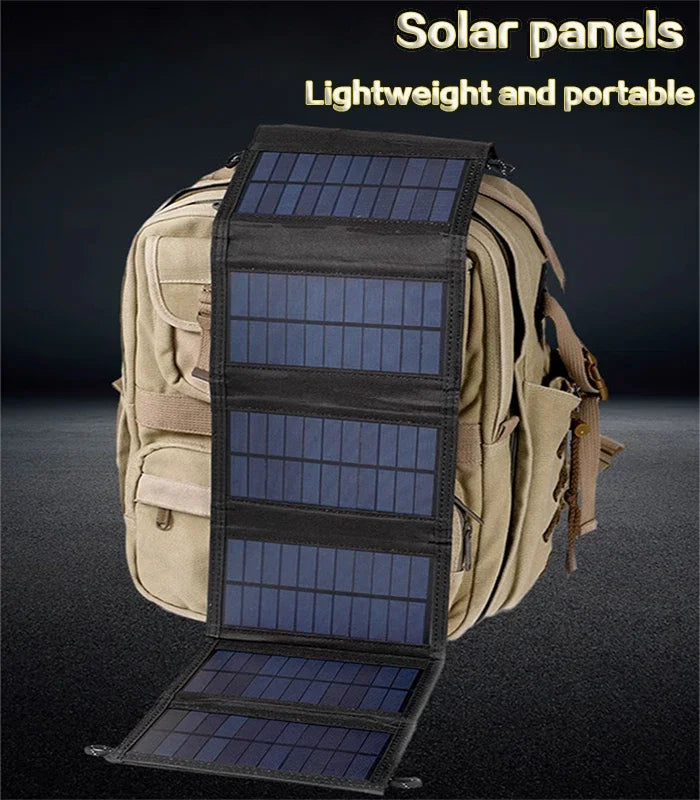 Panel Solar Portátil Plegable 20W con Salida USB — Cargador Solar para Móviles y Outdoor