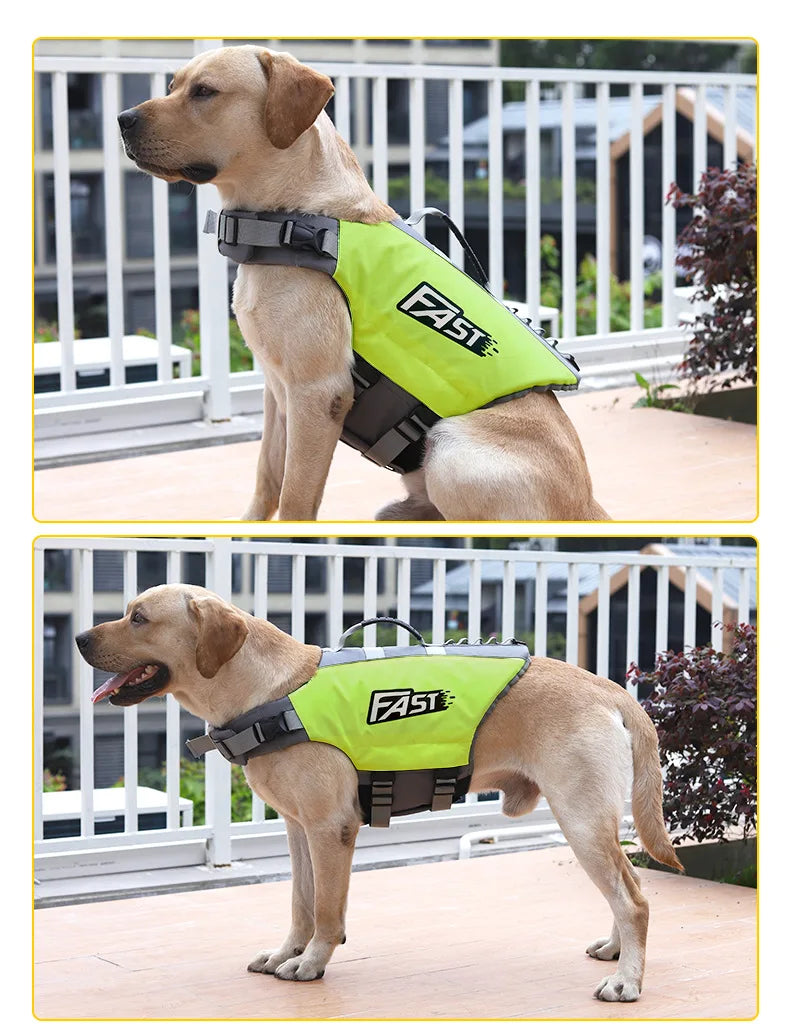 Chaleco Salvavidas para Perros — Naranja Alta Visibilidad con Reflectantes y Asa de Rescate