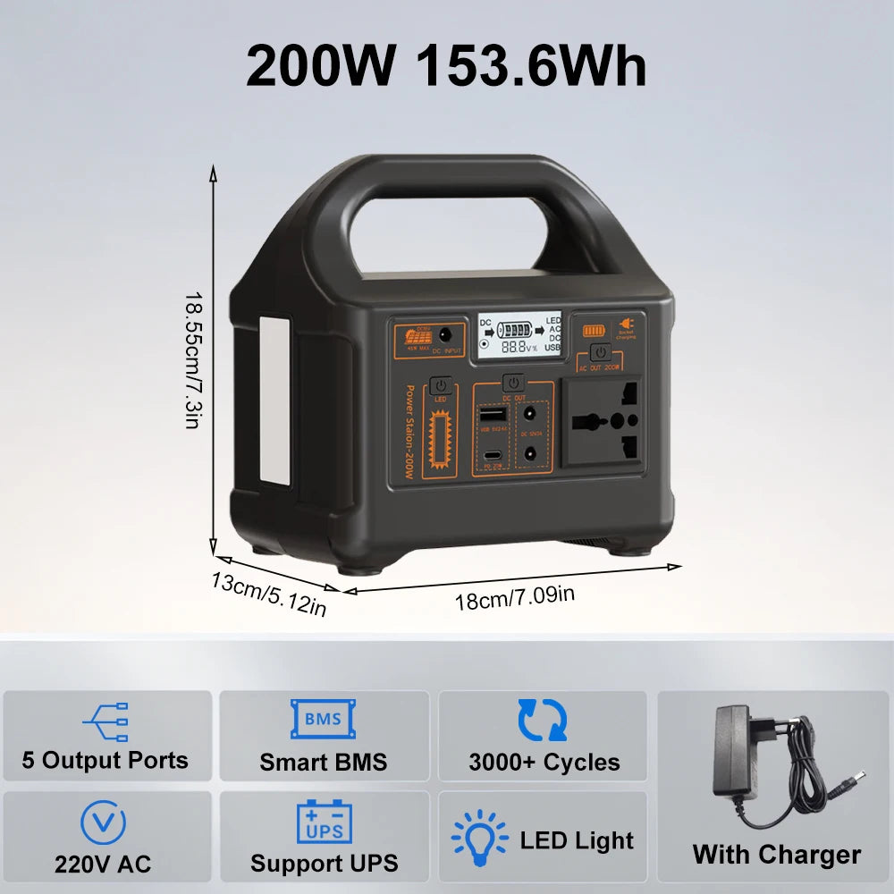 Gaiaray Power Station LiFePO4 — Generador Solar Portátil con Batería de Litio Hierro Fosfato