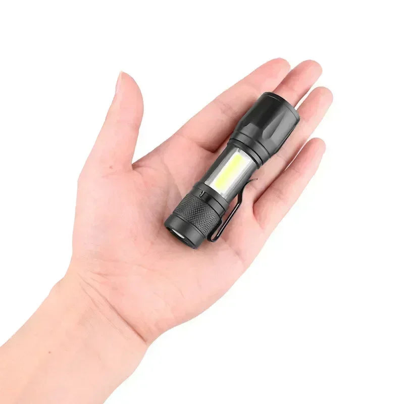Linterna Táctica LED Recargable USB con Zoom — Alta Potencia y Larga Distancia