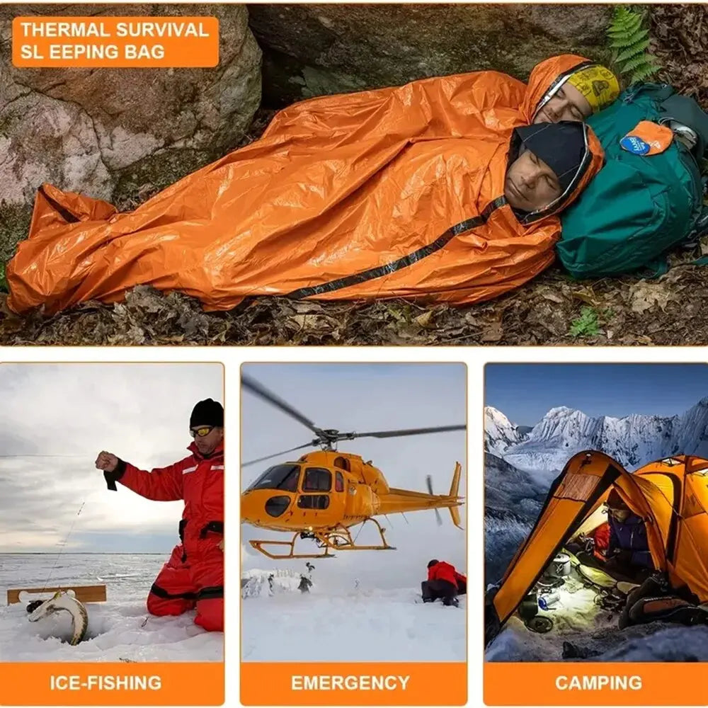 Saco Térmico de Emergencia Impermeable — Bivy Bag para Supervivencia, Camping y Evacuación