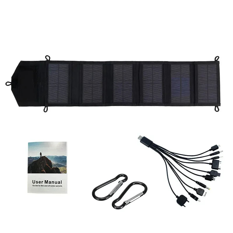 Panel Solar Portátil Plegable 20W con Salida USB — Cargador Solar para Móviles y Outdoor