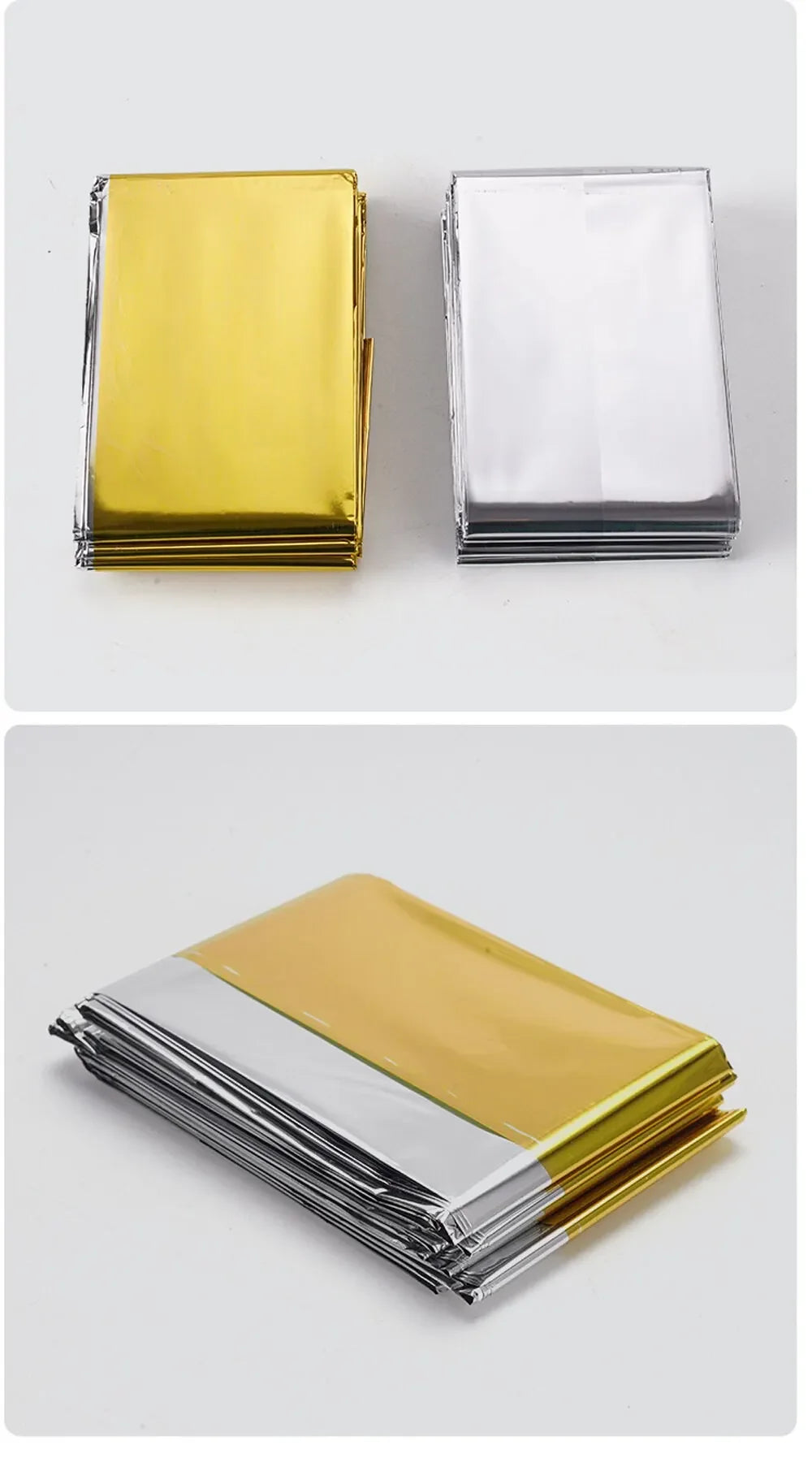 Manta Térmica de Emergencia Reutilizable — Poncho Impermeable y Cortavientos