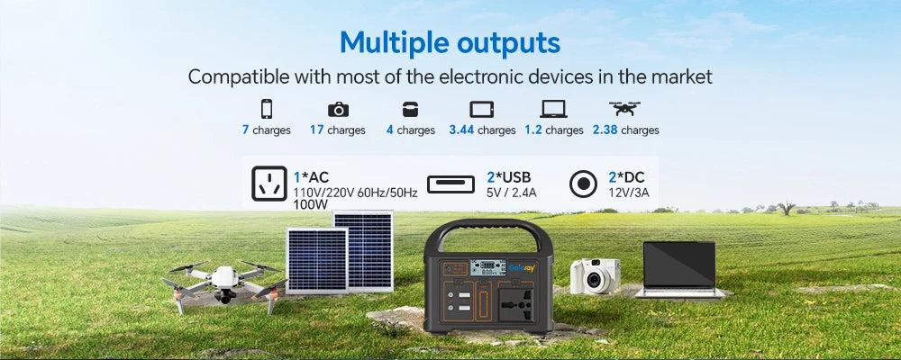 Gaiaray Power Station LiFePO4 — Generador Solar Portátil con Batería de Litio Hierro Fosfato
