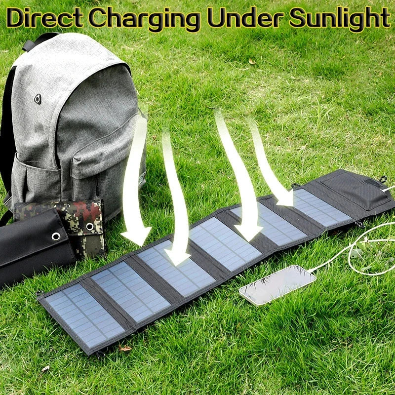Panel Solar Portátil Plegable 20W con Salida USB — Cargador Solar para Móviles y Outdoor