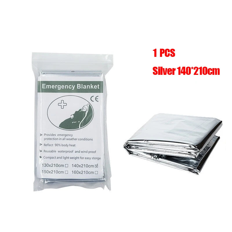 Manta Térmica de Emergencia Reutilizable — Poncho Impermeable y Cortavientos