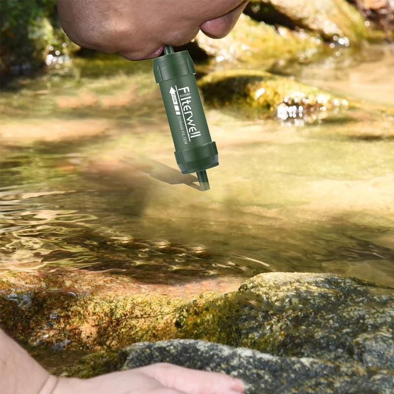 Pajita Filtrante de Agua Portátil — Purificador de Emergencia y Supervivencia