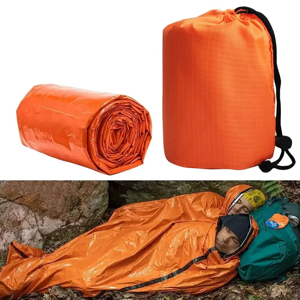 Saco Térmico de Emergencia Impermeable — Bivy Bag para Supervivencia, Camping y Evacuación