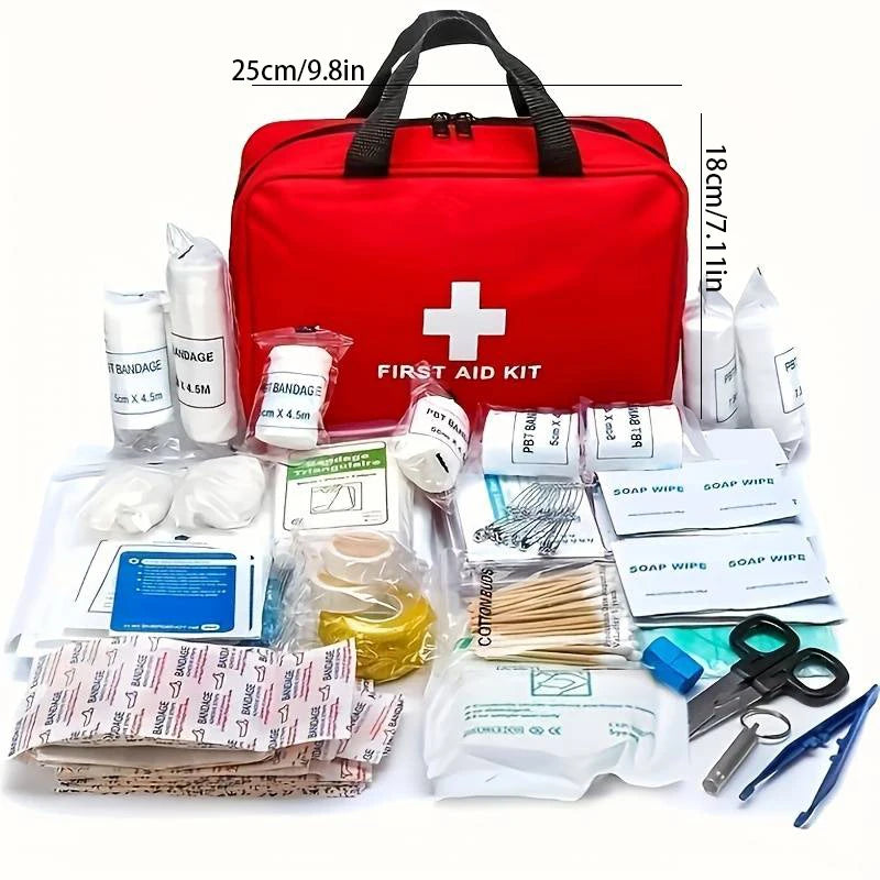 Botiquín de Emergencia Familiar para el Hogar — 174 Piezas con Bolsa de Transporte
